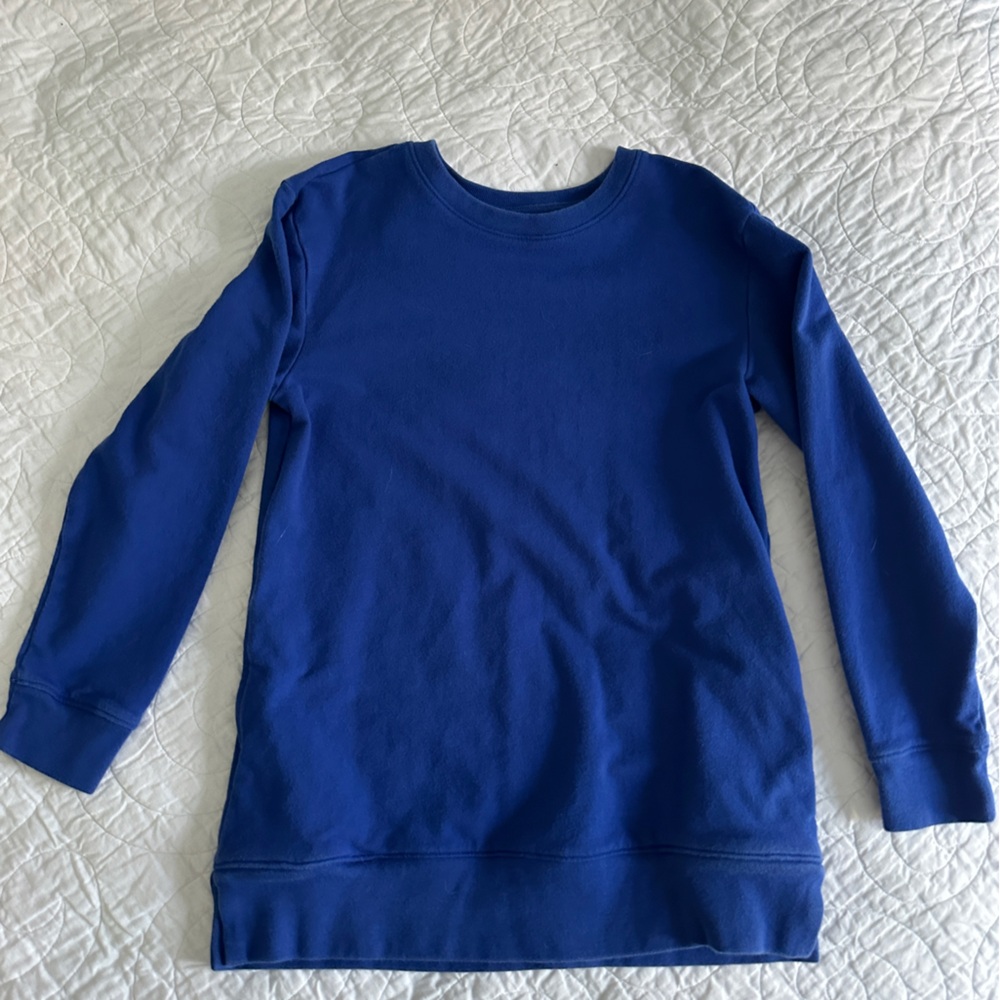 Primary Blue Tunic Sweatshirt - size 8-9 kids- excellent condition